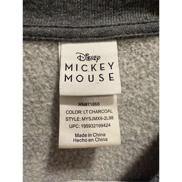 Disney Mickey Embroidered Gray Sweatshirt Womens Small - Picture 4 of 6
